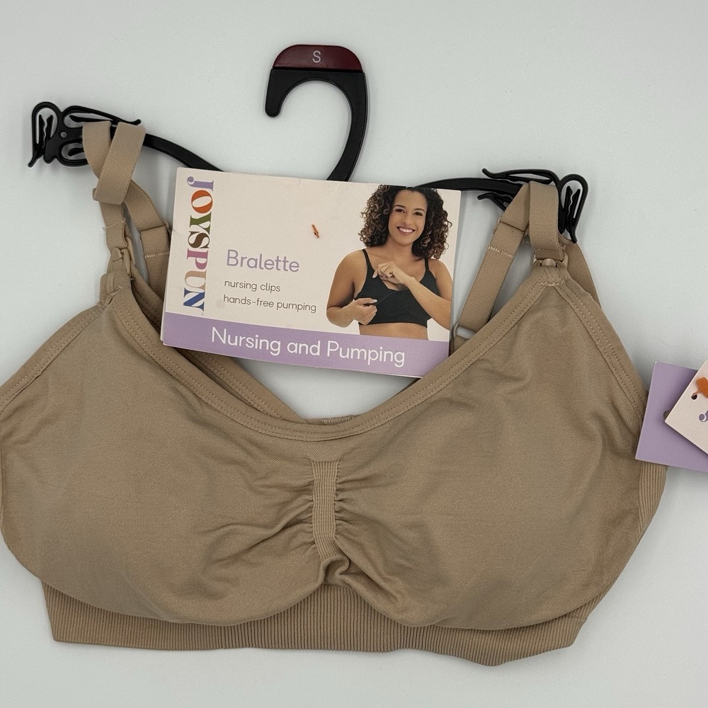 Joyspun Maternity Nursing Comfort Bra  Wire-Free Nude‎ Beige Small NWT